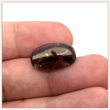 Quartz Smokey Ovale Avec Rutile Clair lignes décolorées