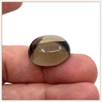 Rauchquarz Oval Klar Mit Hellgold Rutil