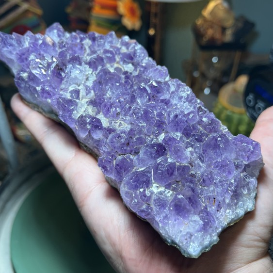 Grappes d’améthyste du Brésil avec dioxyde de titane – Poids : 951 grammes