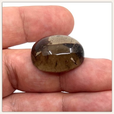 Smokey Quartz Oval With Light Rutile and inclusions