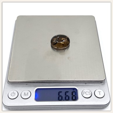 带内含物的椭圆形烟水晶