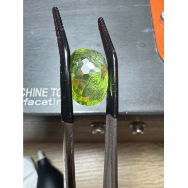 Natural untreated Pakistani peridot, faceted in Pakistan, weight 10.5 ct 
