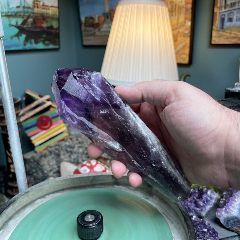 Natürlicher brasilianischer Amethyst unbehandelt langer Kristall - Gewicht 580 Gramm