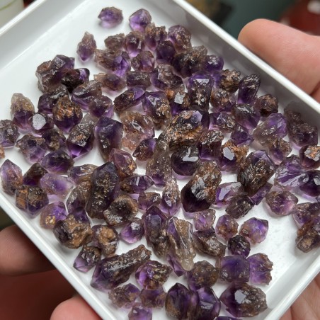 Brazilian Amethyst Crystals - Natural Untreated weight 100 Grams - AU013