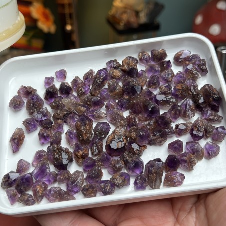 Brazilian Amethyst Crystals - Natural Untreated weight 100 Grams - AU013