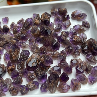 Brazilian Amethyst Crystals - Natural Untreated weight 100 Grams - AU013