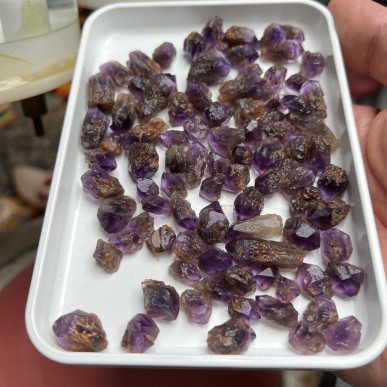 Brazilian Amethyst Crystals - Natural Untreated weight 100 Grams - AU014