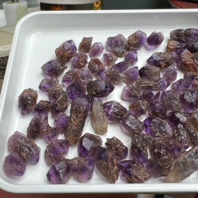 Brazilian Amethyst Crystals - Natural Untreated weight 100 Grams - AU014