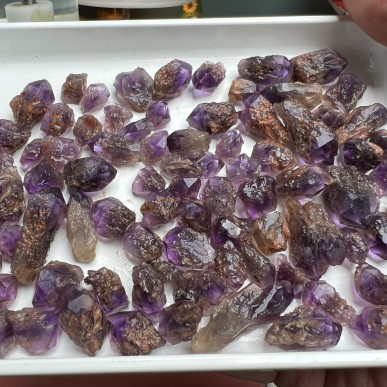 Brazilian Amethyst Crystals - Natural Untreated weight 100 Grams - AU014