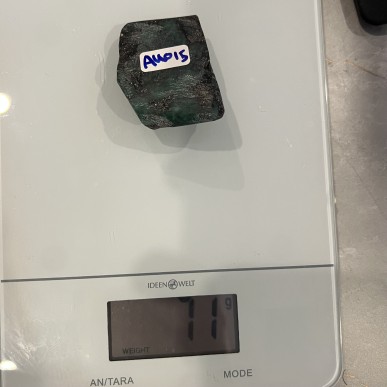 Opaque Brazilian Emerald with black Mica matrix - Natural Untreated weight 71 Grams - AU015