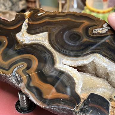 Brazilian Agate thick Slice - Natural Untreated - Weight 1159 Grams - AU016