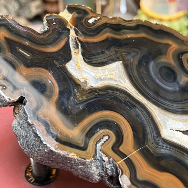 Brazilian Agate thick Slice - Natural Untreated - Weight 1159 Grams - AU016