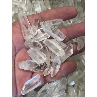 Lemurianischer Quarz Kleine Kristallspitzen schneeweiß Auge sauber Brasilien - nach Gewicht