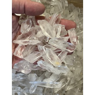 莱姆里亚石英小水晶点 雪白眼球洁净 巴西 - 按重量计算