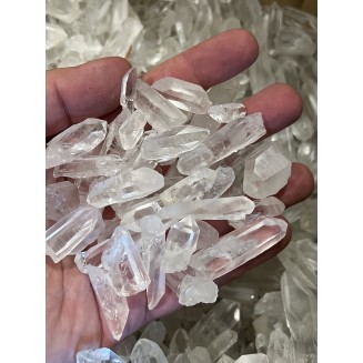 莱姆里亚石英小水晶点 雪白眼球洁净 巴西 - 按重量计算