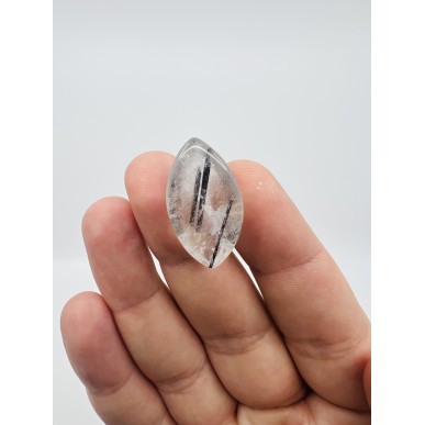 Brazilian Natural Black Rutilated Quartz Special form - Weight 7.46 Gram