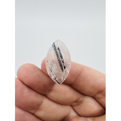 Brazilian Natural Black Rutilated Quartz Special form - Weight 7.46 Gram