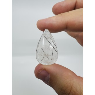 Brazilian Natural Black Rutilated Quartz Special form - Weight 6.44 Gram