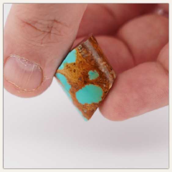 Gold Matrix American Turquoise - Pendant Size Special Cut Hand formed