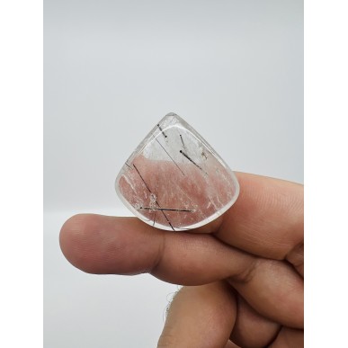 Brazilian Natural Black Rutilated Quartz Special form - Weight 7.46 Gram