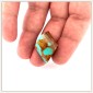 Turquoise américaine matricielle en or - pendentif Taille spéciale taillée à la main