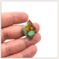 Turquoise américaine matricielle en or - pendentif Taille spéciale taillée à la main