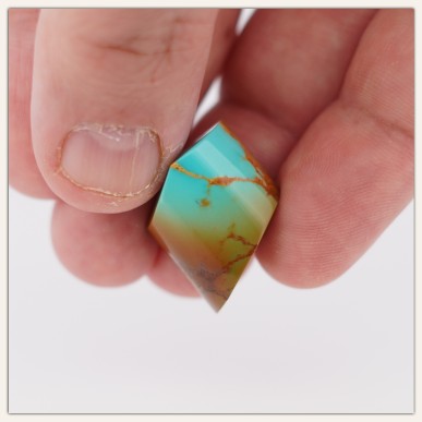 Gold Matrix American Turquoise - Medium Size Special Cut Hand formed