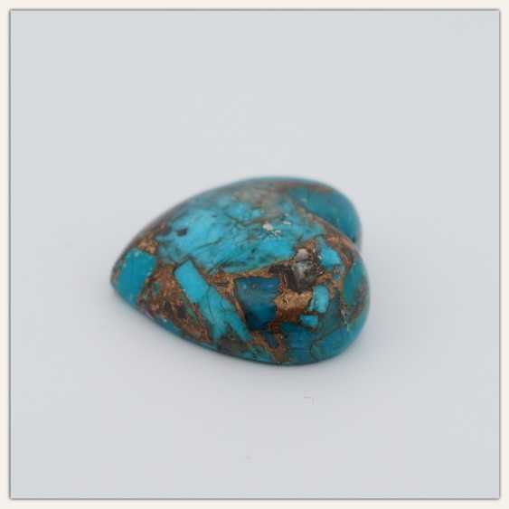 Turquoise américaine avec coquille d'huître naturelle - percée sur le dessus