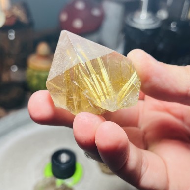 Natural Golden Brazilian Rutile Quartz - weight 98.84 Grams