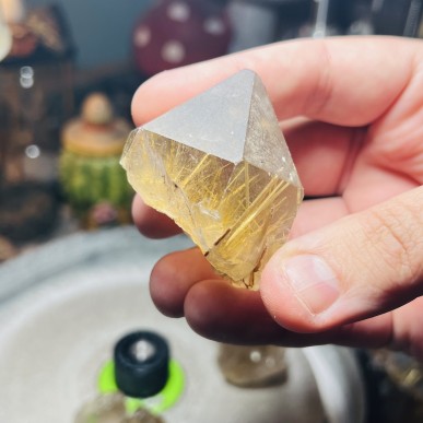 Natural Golden Brazilian Rutile Quartz - weight 98.84 Grams