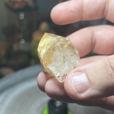 Natural Golden Brazilian Rutile Quartz - weight 34.90 Grams