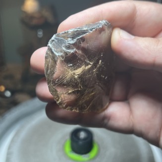 Natural Golden Brazilian Rutile Quartz top with shooting stars - weight 78.73 Grams