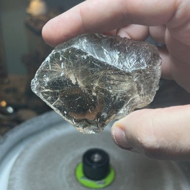 Natural Golden Brazilian Rutile Quartz top with shooting stars - weight 78.73 Grams