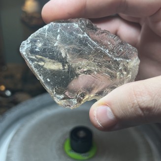 Natural Golden Brazilian Rutile Quartz top with shooting stars - weight 78.73 Grams