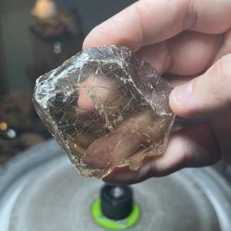 Natural Golden Brazilian Rutile Quartz top with shooting stars - weight 78.73 Grams