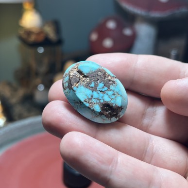 Iranian Dendrite Turquoise from Neyshabur old stock old layers Stabalized only - weight 18.91 Grams