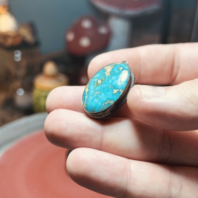 Iranian Turquoise from Neyshabur old stock- old layers Stabalized only - weight 13.25 Grams