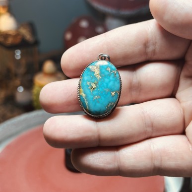 Iranian Turquoise from Neyshabur old stock- old layers Stabalized only - weight 13.25 Grams