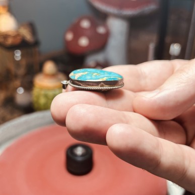 Iranian Turquoise from Neyshabur old stock- old layers Stabalized only - weight 13.25 Grams