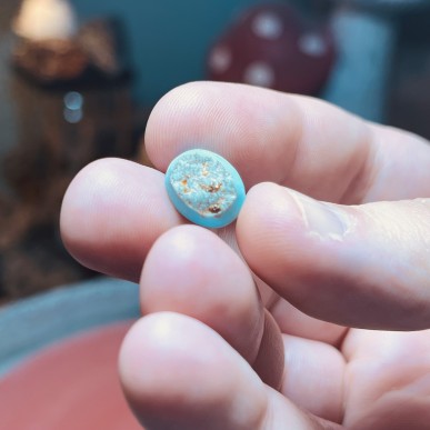 Iranian Turquoise from Neyshabur old stock- old layers Stabalized only - weight 1.70 Grams