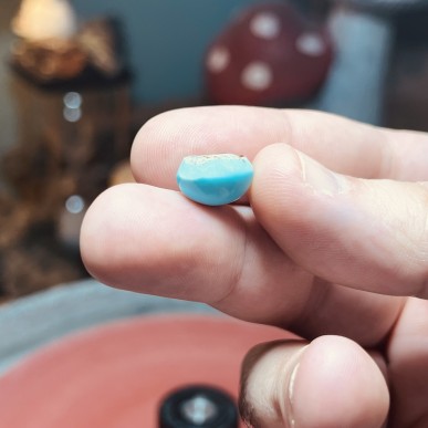 Iranian Turquoise from Neyshabur old stock- old layers Stabalized only - weight 1.70 Grams