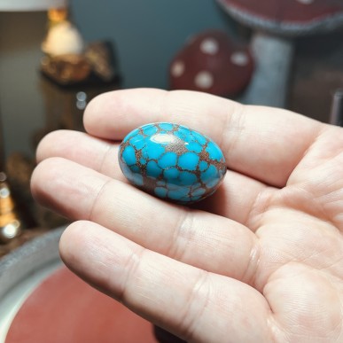 Iranian Spiderweb Turquoise from Neyshabur old stock- old layers Stabalized only - weight 27.47 Grams