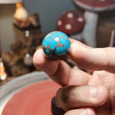 Iranian Spiderweb Turquoise from Neyshabur old stock- old layers Stabalized only - weight 27.47 Grams