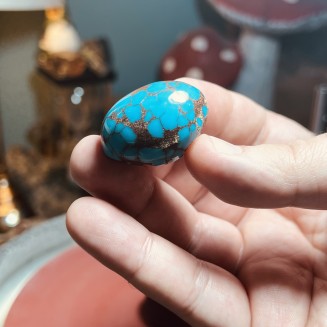 Iranian Spiderweb Turquoise from Neyshabur old stock- old layers Stabalized only - weight 27.47 Grams