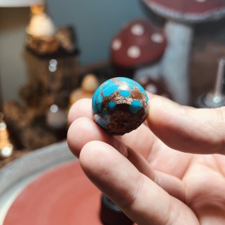 Iranian Spiderweb Turquoise from Neyshabur old stock- old layers Stabalized only - weight 27.47 Grams