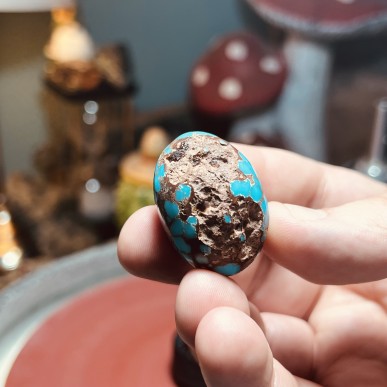 Iranian Spiderweb Turquoise from Neyshabur old stock- old layers Stabalized only - weight 27.47 Grams