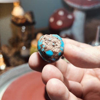 Iranian Spiderweb Turquoise from Neyshabur old stock- old layers Stabalized only - weight 27.47 Grams