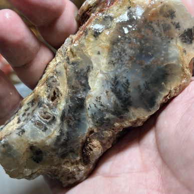 Natural Dendritic chalcedony with white jasper from Brazil - weight 255 Grams