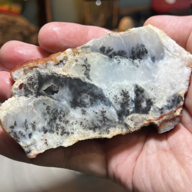 Natural Dendritic chalcedony with white jasper from Brazil - weight 255 Grams