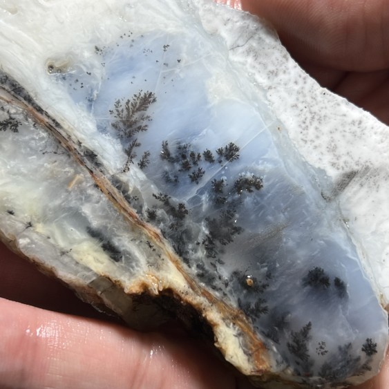 Natural Dendritic chalcedony with white jasper from Brazil - weight 133 Grams